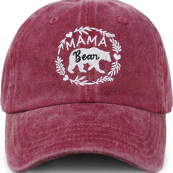 Mama Bear Baseball Cap Cotton Adjustable Mom Hat Gifts for Women - Picture 1 of 6